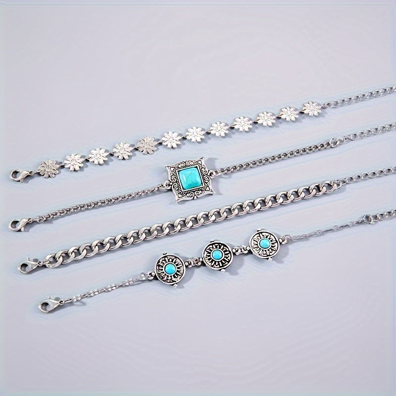 Sky Stone Lagdelt Armbåndssæt | Hvidguld