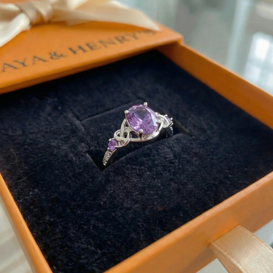 Ametyst Knude Ring | Hvidguld