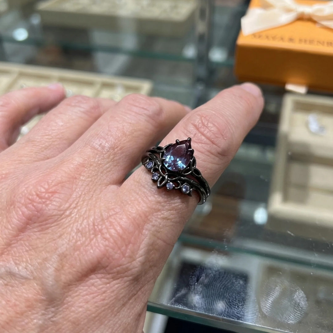 Ametyst Lag Ring | Hvidguld