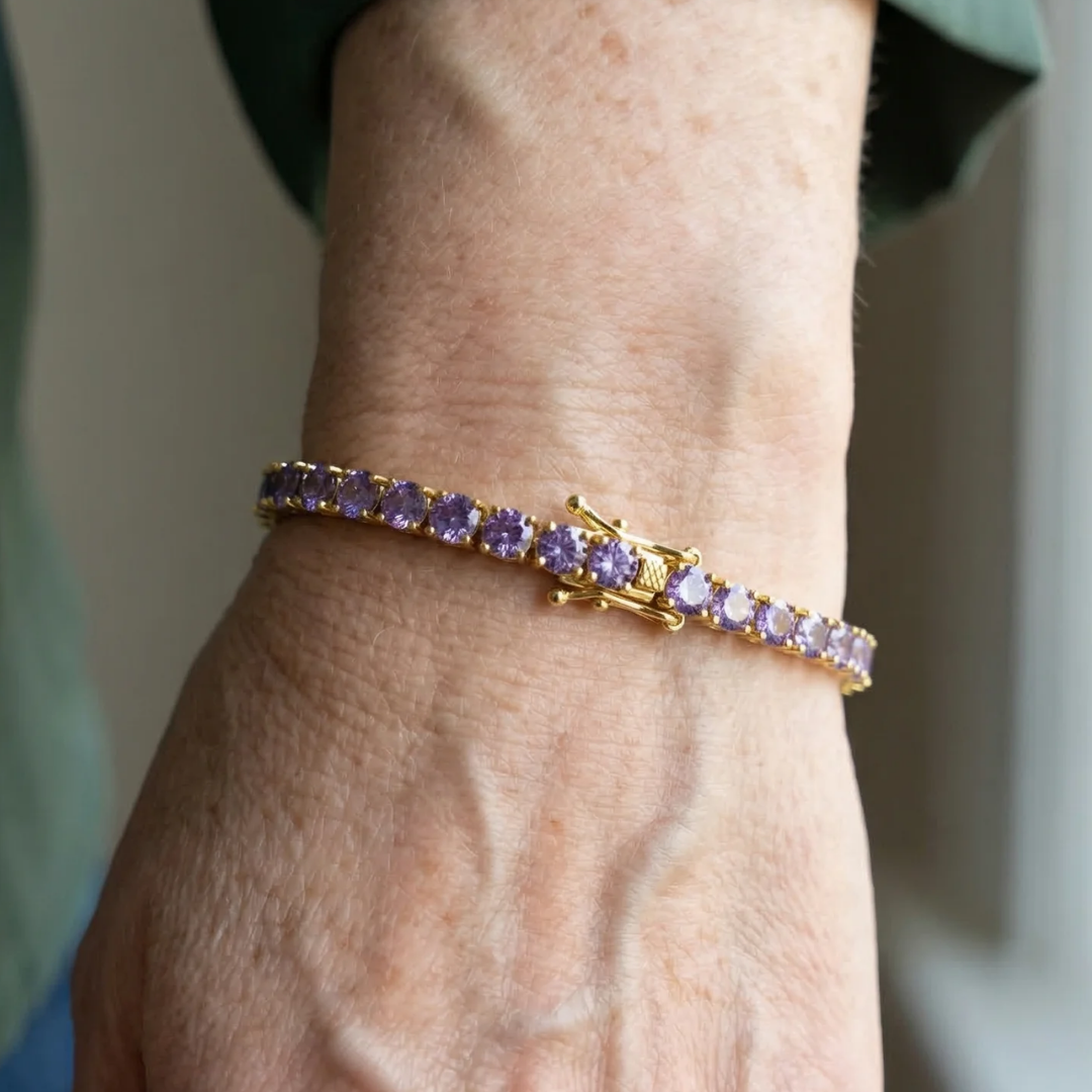 Ametyst Tennisarmbånd | Hvidguld