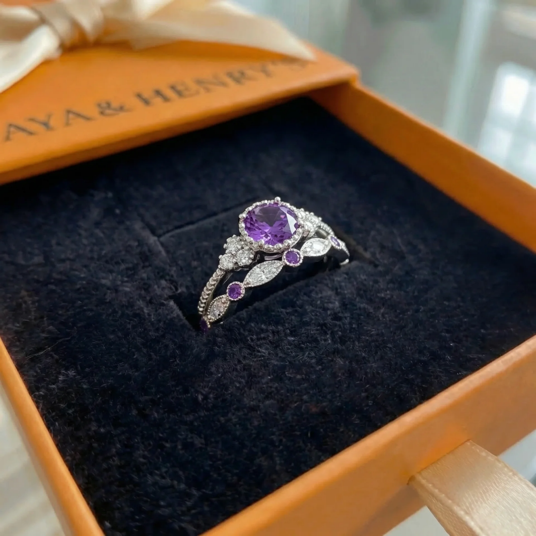 Violetis Krone Ringsæt | Hvidguld