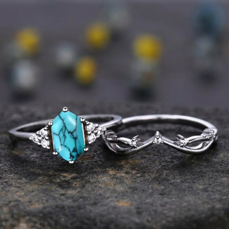Elarin Sea Crest Ringsæt | Hvidguld